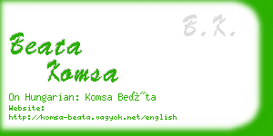 beata komsa business card